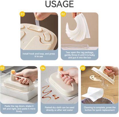 Disposable Magic Cleaning Brush With Cloth