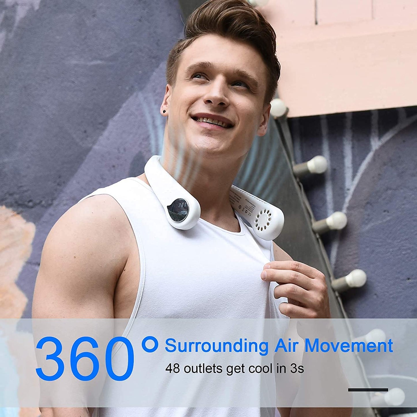 Portable Neck Fan – 360° Hands-Free Bladeless Cooling Fan (USB Rechargeable)