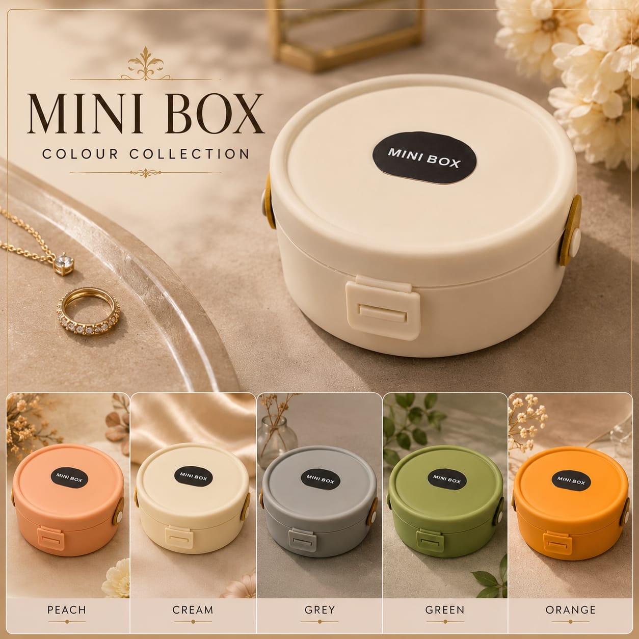Mini Round Jewelry Storage Box – Portable Travel Organizer for Rings, Earrings & Accessories
