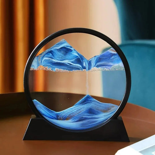 3D Moving Sand Art Picture | Dynamic Round Glass Sandscape | Relaxing Desktop Decor for Home & Office