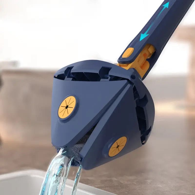 Triangle Extendable Cleaning Mop, 360° Rotatable Squeeze Mop, Multipurpose Cleaning Brush,  Floor Window Cleaning Squeegee Mop,  Mop Cleaner for Kitchen Toilet, Automatic Wringer Mop, Adjustable Telescopic Mop