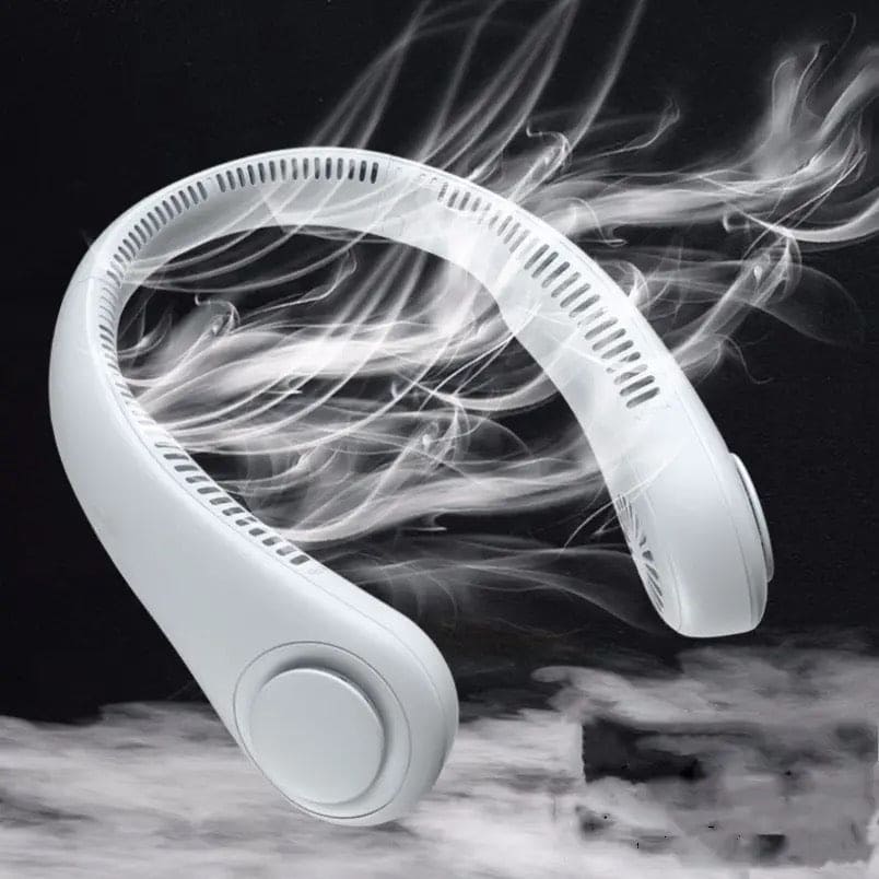 Portable Neck Fan – 360° Hands-Free Bladeless Cooling Fan (USB Rechargeable)