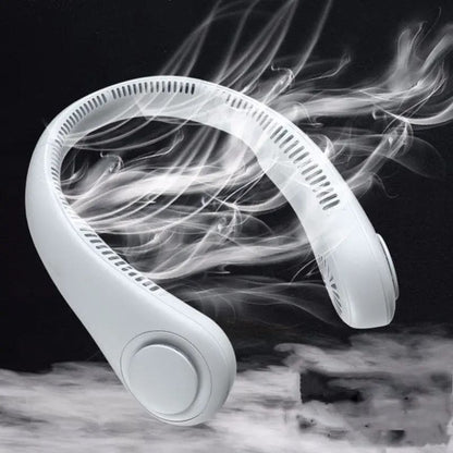 Portable Neck Fan – 360° Hands-Free Bladeless Cooling Fan (USB Rechargeable)