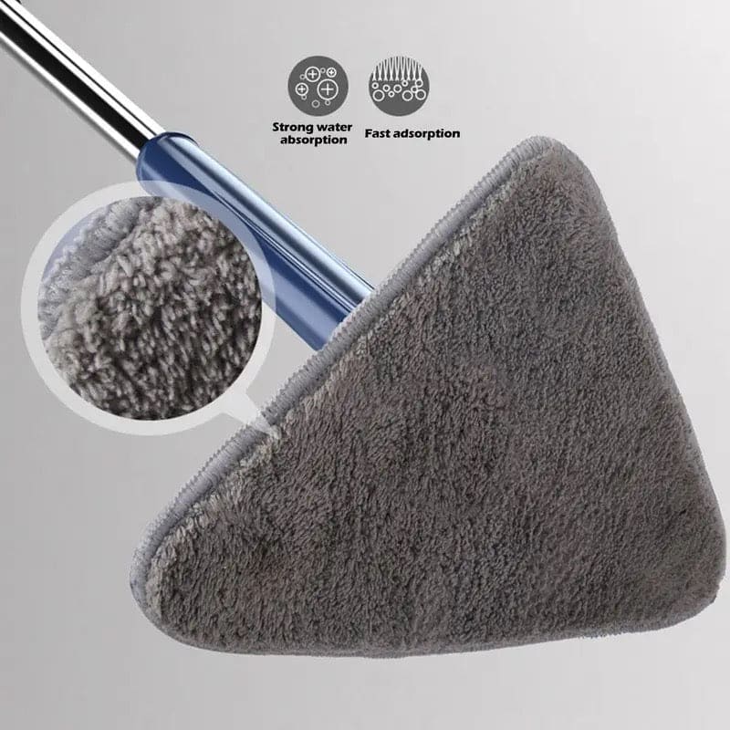Triangle Extendable Cleaning Mop, 360° Rotatable Squeeze Mop, Multipurpose Cleaning Brush,  Floor Window Cleaning Squeegee Mop,  Mop Cleaner for Kitchen Toilet, Automatic Wringer Mop, Adjustable Telescopic Mop