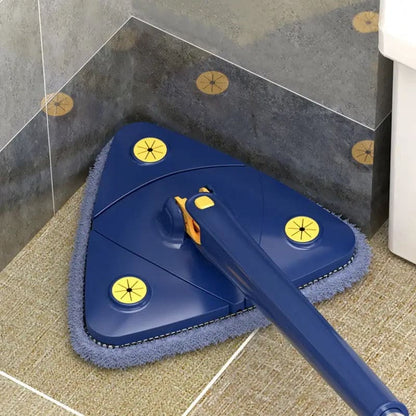 Triangle Extendable Cleaning Mop, 360° Rotatable Squeeze Mop, Multipurpose Cleaning Brush,  Floor Window Cleaning Squeegee Mop,  Mop Cleaner for Kitchen Toilet, Automatic Wringer Mop, Adjustable Telescopic Mop