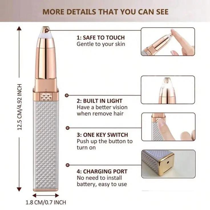 New 2 in 1 Flawless Facial & Eyebrow Hair Remover